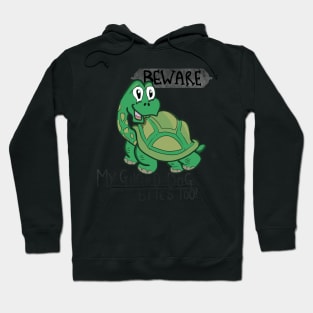 Beware My Guard Dog Bites Too Tortoise T-shirt Hoodie